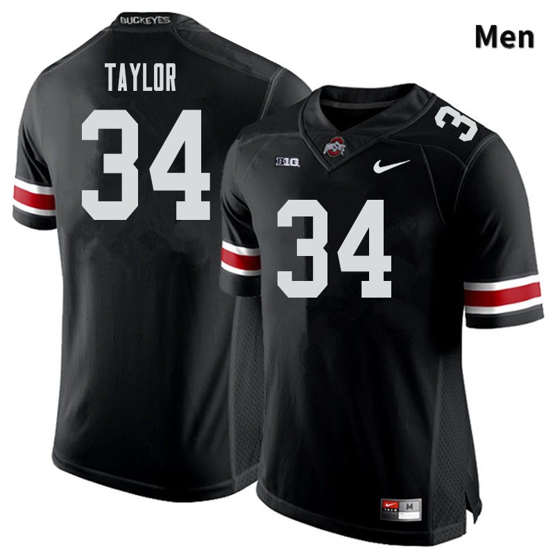 Men's Ohio State Buckeyes #34 Alec Taylor Black Authentic College Stitched Football Jersey 23ST042SN